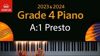 ABRSM 2023 amp 2024  Grade 4 Piano exam  A1 Presto  G B Pescetti [upl. by Garvy]