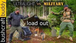 Ultralight vs Military Bushcraft Gear  Load Out with Outdoor Buddy  German Language [upl. by Nevart903]