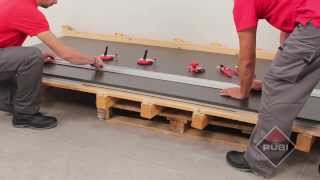 How to cut large tiles with  RUBI Slim system cutter  Como cortar ceramica de gran formato [upl. by Quinta]