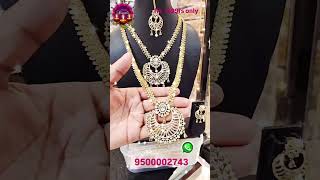 Rs 1499fsDiwali sunday offer sale One gram premium quality bridal ad stone Haram and Necklace combo [upl. by Aznecniv]