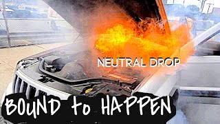 HEMI 4x4 Burnout Smoke amp Fire Too Only On NEUTRAL DROP [upl. by Ehcar]