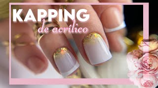 Uñas acrílicas para principiantes  baño de acrílico en uña natural aplicación de uñas paso a paso [upl. by Aicirtel]