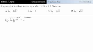 Zadanie 14  Matura 2012 czerwiec [upl. by Atsylak]