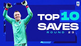 Skorupski denies Sabiri from the spot  Top Saves  Round 23  Serie A 202223 [upl. by Laerol]