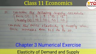 Compute The Price Elasticity of Supply  Class 11 Economics  Elasticity of Demand and Supply [upl. by Os24]