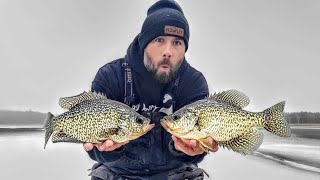 Ice Fishing a Lake Ive NEVER Fished Before Meat Lake [upl. by Ilhsa]