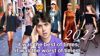 a BRUTALLY honest review of Taylor Swifts 2023 street style [upl. by Aliuqa]