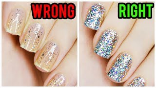 Apply Glitter Nail Polish Perfectly [upl. by Theodosia]