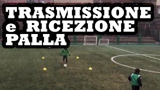 Esercizi scuola calcio Trasmissione e ricezione palla [upl. by Noreht]