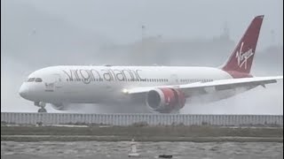 RAINY PLANE SPOTTING  REVERSE OPS at San Francisco Airport SFO 02172024 [upl. by Eenram646]