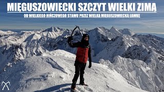 Tatry  Mięguszowiecki Szczyt Wielki zimą od Wielkiego Hińczowego Stawu [upl. by Ahsino]