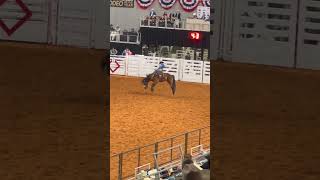 Stetson Wright winning the Saddle Bronc riding with 875 in Fort Worth [upl. by Dorahs]