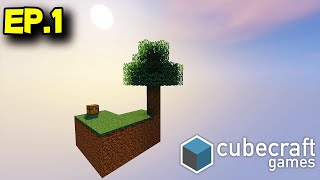 How To Play CubeCraft SkyBlock Ep1 Bedrock Edition [upl. by Onairelav]