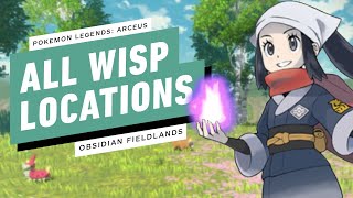 Pokemon Legends Arceus  All Wisp Locations Obsidian Fieldlands [upl. by Chader]