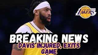 Anthony Davis Exits Game After Eye Injury in Crucial Block vs Raptors [upl. by Emya]