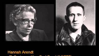 Hannah Arendt  Reflexionen über Bert Brecht 1969 [upl. by Haliled874]