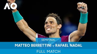 Matteo Berrettini v Rafael Nadal Full Match SF  Australian Open 2022 [upl. by Lila]