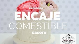 👉Receta de Cómo hacer ENCAJE COMESTIBLE casero fácil Natalia Salazar [upl. by Ahsiekram]