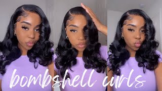 How to Voluminous Bombshell Flatiron Curls on Bodywave Lace Frontal Wig ft Wiggins Hair [upl. by Vincenta309]