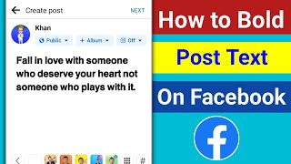 How to Bold Text On Facebook Post  Type Bold Text on Facebook Post [upl. by Vona377]