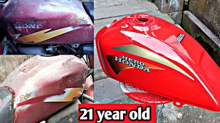 How to paint motorcycle tank at home  Cd dawn fuel tank painting [upl. by Oivlis]