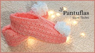 ❤️✅Las Pantuflas más fáciles que existen  Crochet Tutorial Paso a paso en Español [upl. by Newhall]