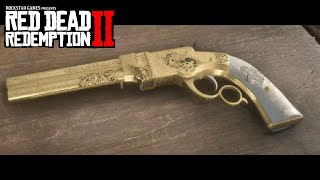 Red Dead Redemption 2 Full Gun Customization Gold Guns [upl. by Amero]