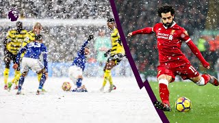 Premier League Football In The SNOW ❄️🥶  2024 Edition [upl. by Nosmoht]