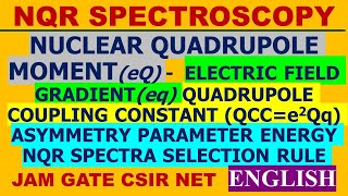 ENGLISH NQR SPECTROSCOPY QUADRUPOLE MOMENT ELECTRIC FIELD GRADIENT COUPLING ASYMMETRY PARAMETER [upl. by Bricker]