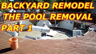 BACKYARD REMODEL PART 1 THE POOL REMOVAL [upl. by Nylrats448]