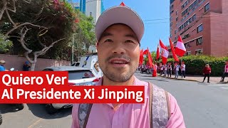 Juntos con hermanos PERUANOS en recibir al presidente XI JINPING Lima Perú [upl. by Laet]