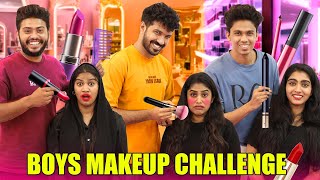 BOYS MAKEUP CHALLENGE 😂  മേക്കപ്പ് കണ്ടു ബോധം പോയി 🤣 ചിരിച്ച്‌ ചത്ത്  PULLOTHI [upl. by Enisamoht212]