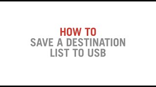 How to Save a Destination List to USB  Hanover Displays [upl. by Oswin750]