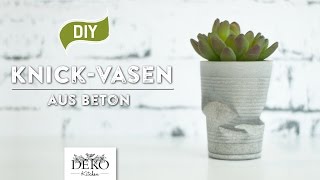 DIY Coole Knickvase aus Beton selber machen How to  Deko Kitchen [upl. by Tena796]