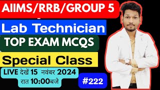 LABORATORY TECHNICIAN EXAM MCQS SERIES222 AIIMS RRBGROUP  5 ICMR  DMLT  BMLT PLUS STUDY IQ [upl. by Halvaard]