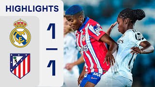 REAL MADRID CF 1  1 ATLÉTICO DE MADRID  RESUMEN LIGA F [upl. by Allac]