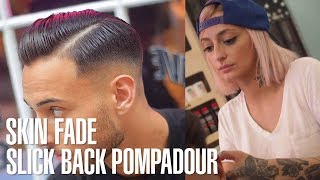 How to Style Pompadour with Slicked Back Skin Fade Tutorial with Toastie Styles [upl. by Attenad46]