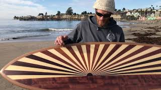 Describing the Basler Sunburst 72quot Wooden Surfboard [upl. by Ettenan745]