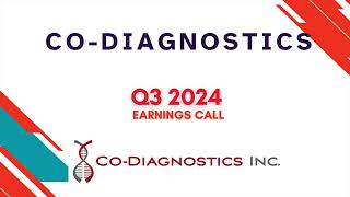 CoDiagnostics CODX Q3 2024 Earnings Call [upl. by Israeli]