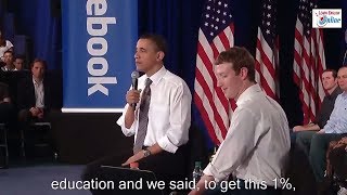 Learn English with President Obama and Mark Zuckerberg at Facebook Town Hall  English Subtitles [upl. by Jamima]