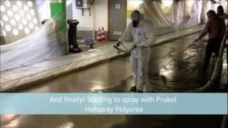 Floor in parking garage with Prokol Hotspray Polyurea [upl. by Bullion838]