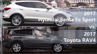 2017 Hyundai Santa Fe Sport vs 2017 Toyota RAV4 technical comparison [upl. by Annyrb]