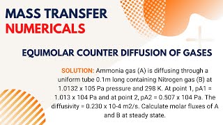 📖 Solved Equimolar counter diffusion of gases  Numericals  TPBS  GATE BT [upl. by Gastineau]