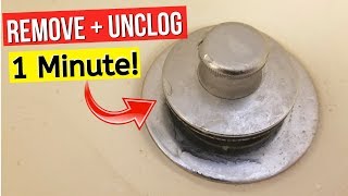 How To Easily Remove Bathtub Drain Plug Stopper amp UNCLOG DRAIN in 1 MINUTE Jonny DIY [upl. by Doownil]