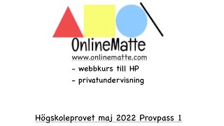 Högskoleprovet maj 2022 Provpass 1 Uppgift 38 [upl. by Roos]