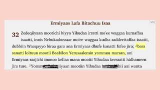 141 Macaafa Ermiyaas Raajichaa boqonnaa 31 hanga 35  Tolasaa Guutamaatiin [upl. by Barbuto]