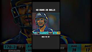 48 RUNS 28 BALLS🔥RCB vs GT thriller mach cricket shorts [upl. by Lehacim]