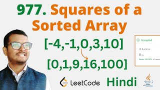 977 Squares of a Sorted Array  Java  Leetcode  Hindi [upl. by Nichols]