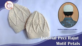 Crochet  Tutorial Peci Rajut Motif Mudah  Kufi Hat Motif English Subtitle Available [upl. by Jeffie]