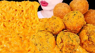 ASMR MUKBANG｜CHEESY CARBO FIRE NOODLES CHICKEN CHEESE BALL 까르보 불닭볶음면 뿌링클 치킨 치즈볼 EATING SOUNDS 먹방 [upl. by Coltson]